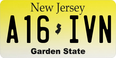 NJ license plate A16IVN
