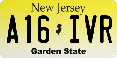 NJ license plate A16IVR