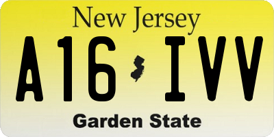 NJ license plate A16IVV