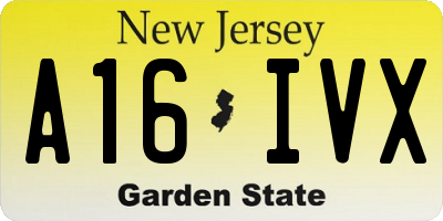 NJ license plate A16IVX