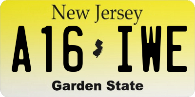 NJ license plate A16IWE