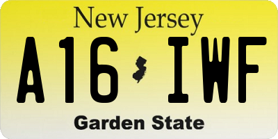 NJ license plate A16IWF