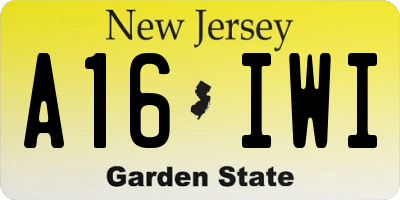 NJ license plate A16IWI