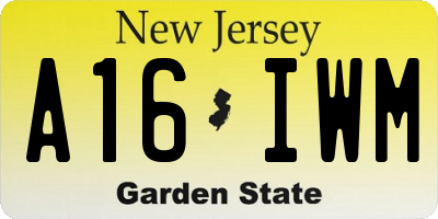 NJ license plate A16IWM