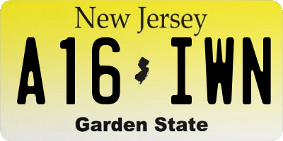 NJ license plate A16IWN