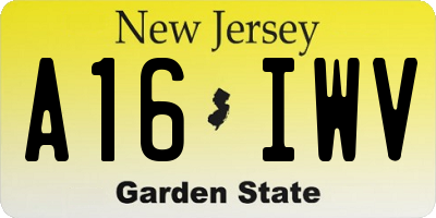 NJ license plate A16IWV