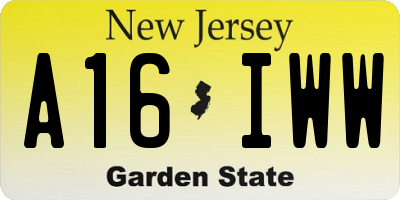NJ license plate A16IWW