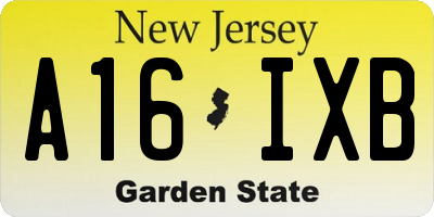 NJ license plate A16IXB