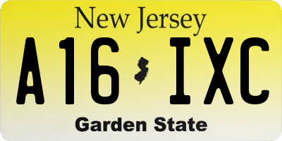 NJ license plate A16IXC