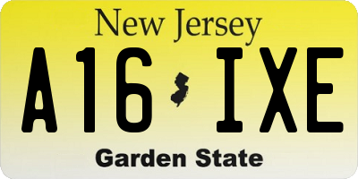 NJ license plate A16IXE