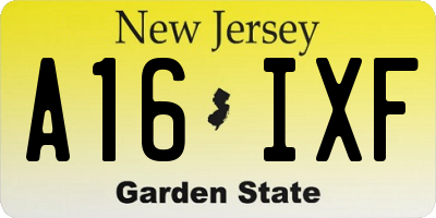 NJ license plate A16IXF