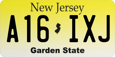 NJ license plate A16IXJ