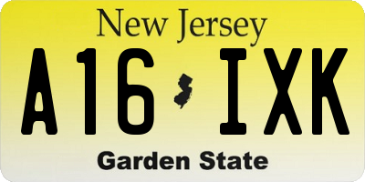 NJ license plate A16IXK