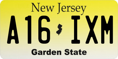 NJ license plate A16IXM