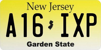 NJ license plate A16IXP