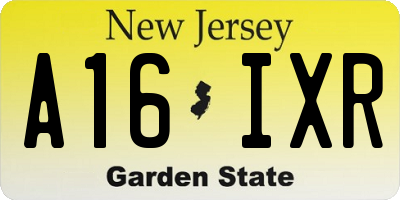 NJ license plate A16IXR