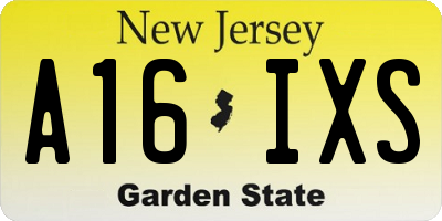 NJ license plate A16IXS