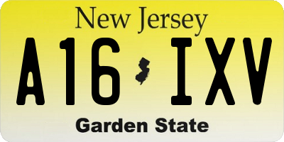 NJ license plate A16IXV