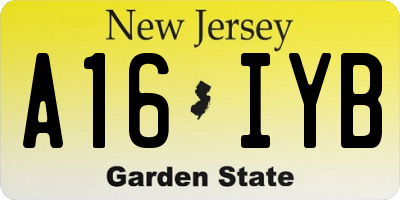 NJ license plate A16IYB