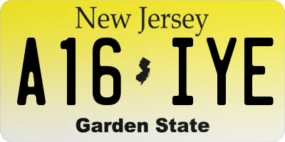 NJ license plate A16IYE