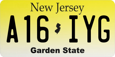 NJ license plate A16IYG