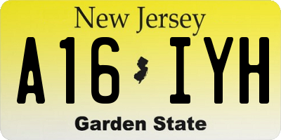 NJ license plate A16IYH