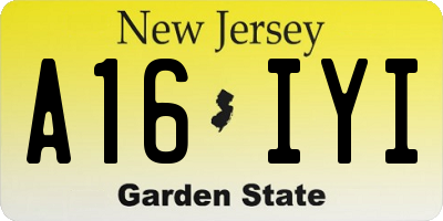 NJ license plate A16IYI
