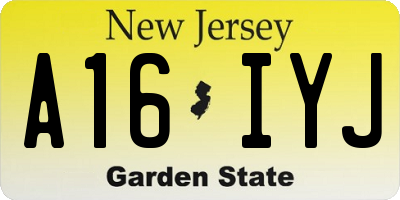 NJ license plate A16IYJ