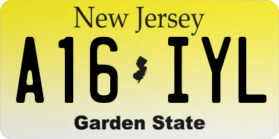 NJ license plate A16IYL