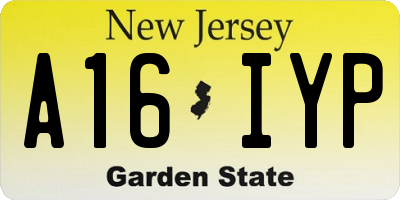 NJ license plate A16IYP
