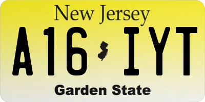 NJ license plate A16IYT