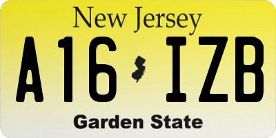 NJ license plate A16IZB
