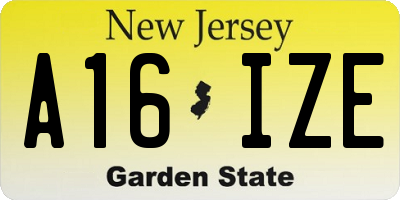 NJ license plate A16IZE