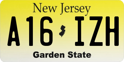 NJ license plate A16IZH