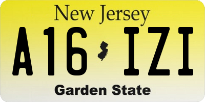 NJ license plate A16IZI