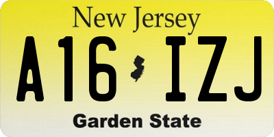 NJ license plate A16IZJ