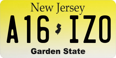 NJ license plate A16IZO