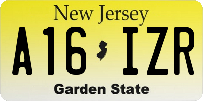 NJ license plate A16IZR