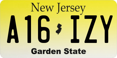 NJ license plate A16IZY