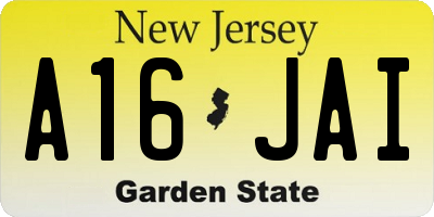 NJ license plate A16JAI