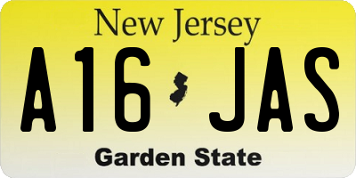 NJ license plate A16JAS