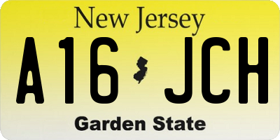 NJ license plate A16JCH