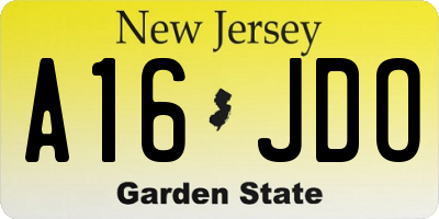 NJ license plate A16JDO