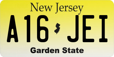 NJ license plate A16JEI