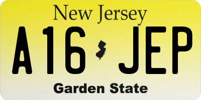 NJ license plate A16JEP
