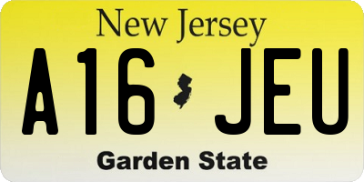 NJ license plate A16JEU