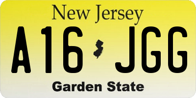 NJ license plate A16JGG