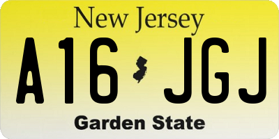 NJ license plate A16JGJ