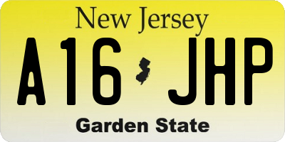 NJ license plate A16JHP