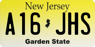 NJ license plate A16JHS